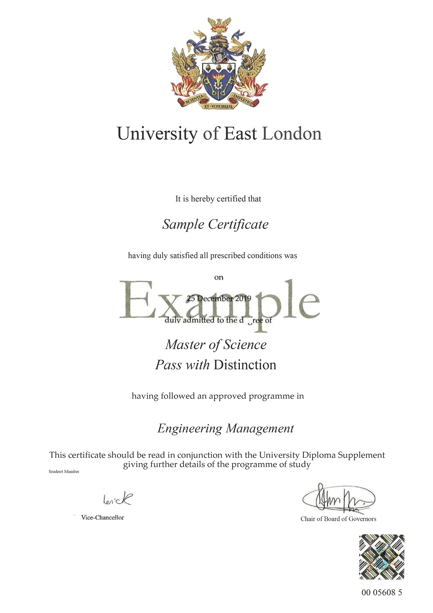 Sample Certificate
